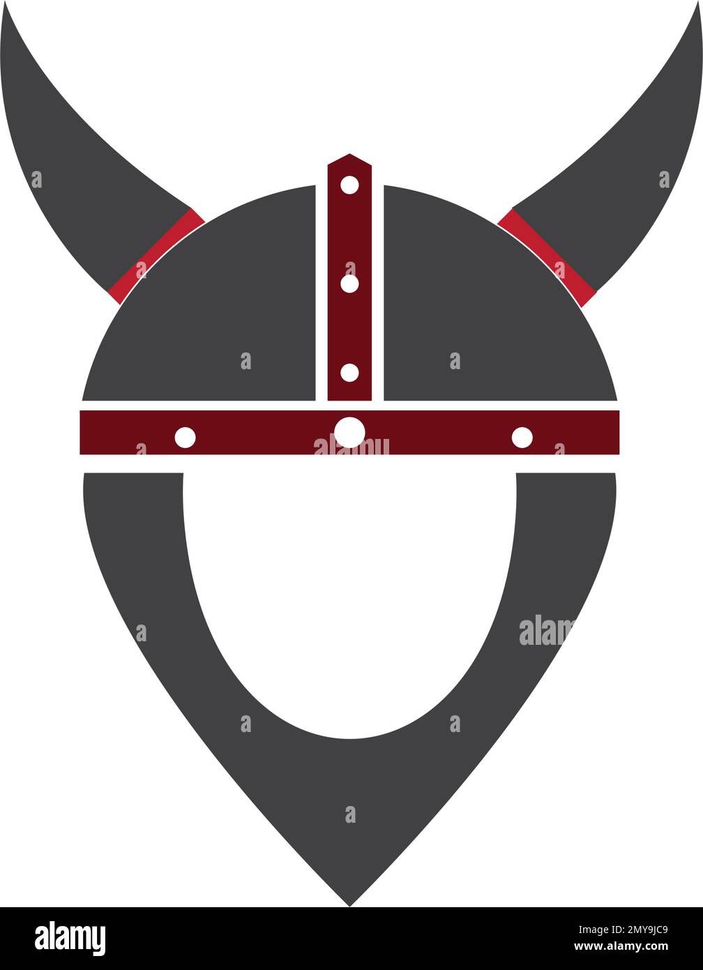 modèle vectoriel du logo des vikings de casque Illustration de Vecteur