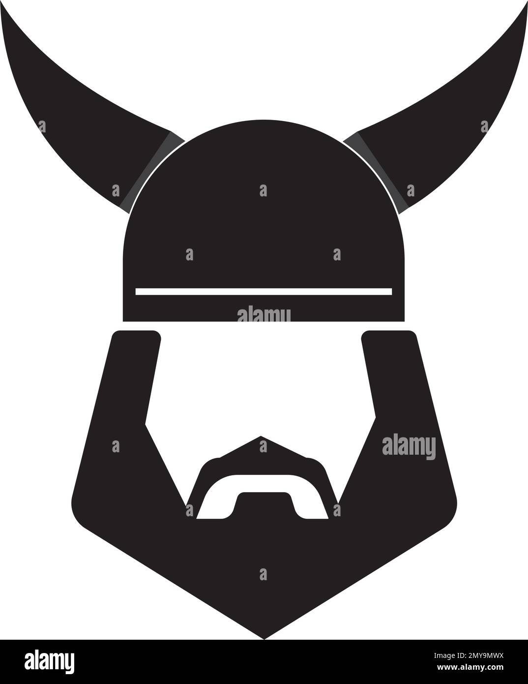 modèle vectoriel du logo des vikings de casque Illustration de Vecteur