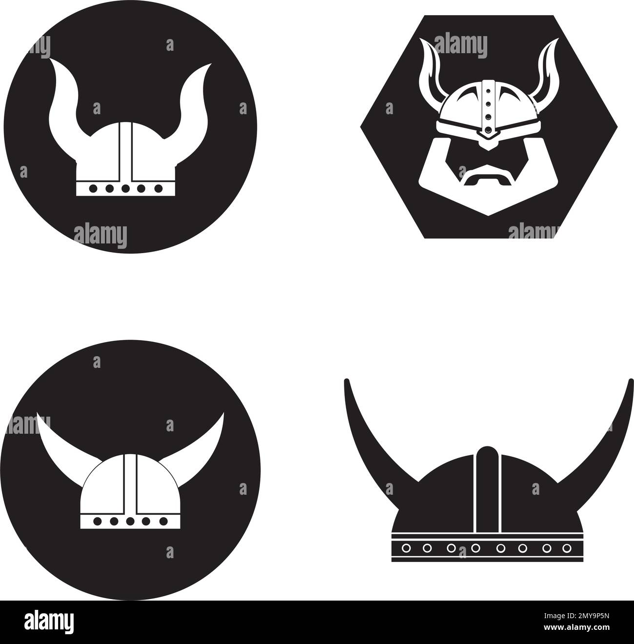 modèle vectoriel du logo des vikings de casque Illustration de Vecteur