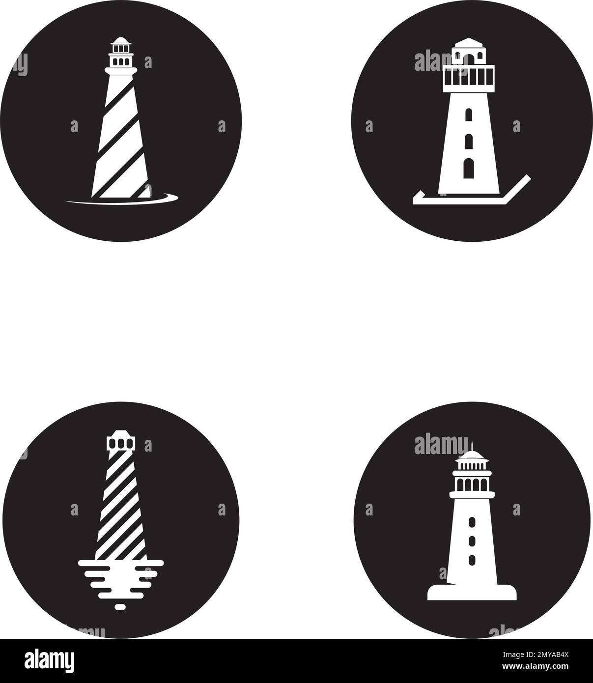 Modèle de logo Lighthouse. Illustration vectorielle. Illustration de Vecteur