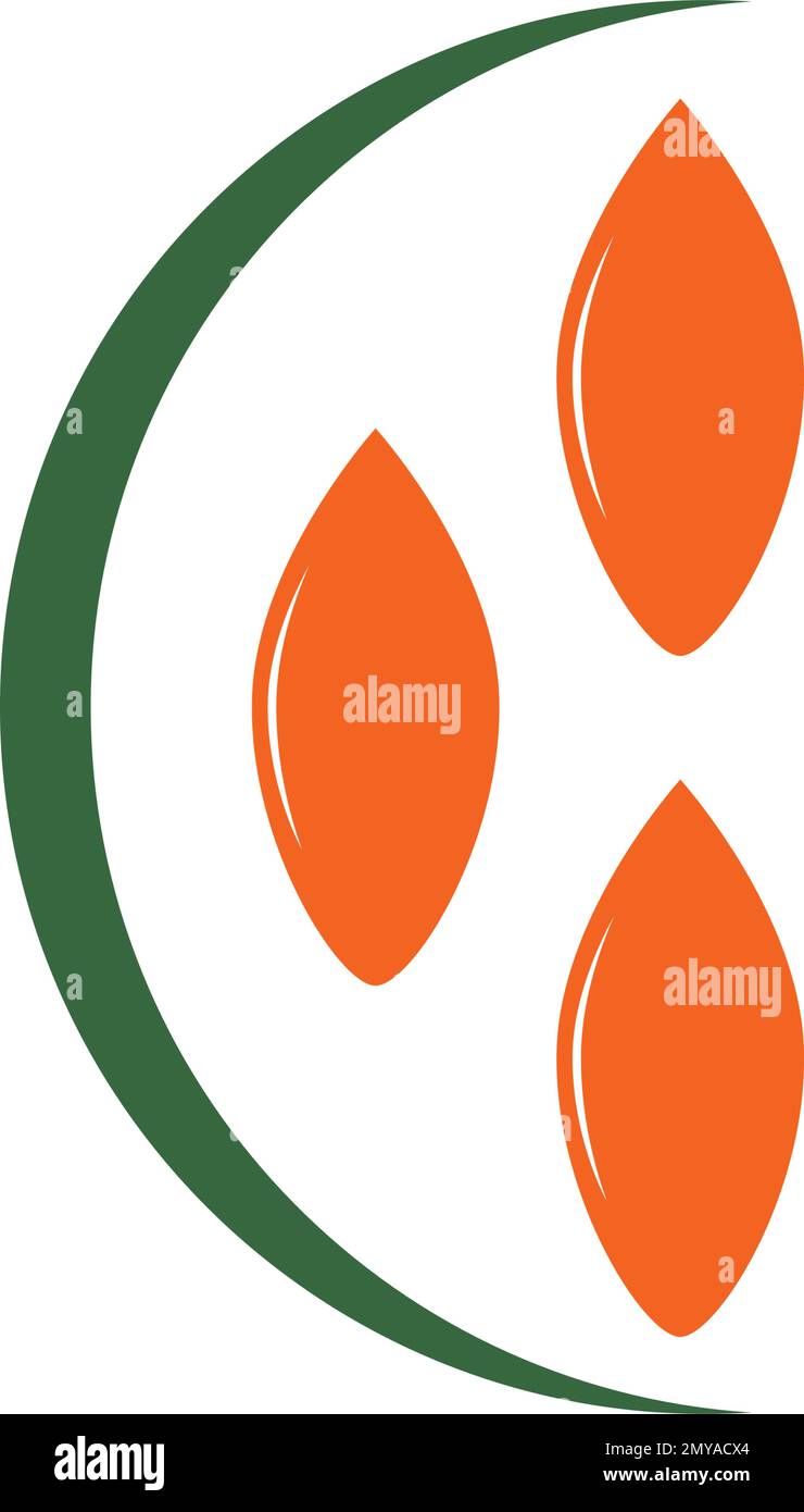 Icône de l'agriculture avec un champ d'oreilles mûres dorées de blé logo fournissant un grain alimentaire de base et de l'alimentation animale, illustration vectorielle isolée sur le blanc Illustration de Vecteur