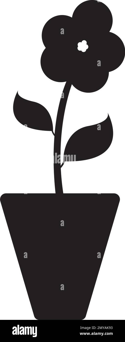 Vase fleur logo vecteur illustration symbole conception Illustration de Vecteur