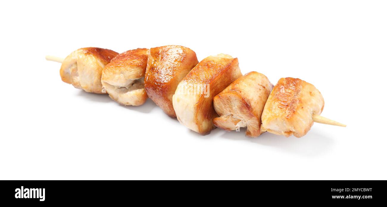 Délicieux kebab au poulet sur fond blanc Banque D'Images