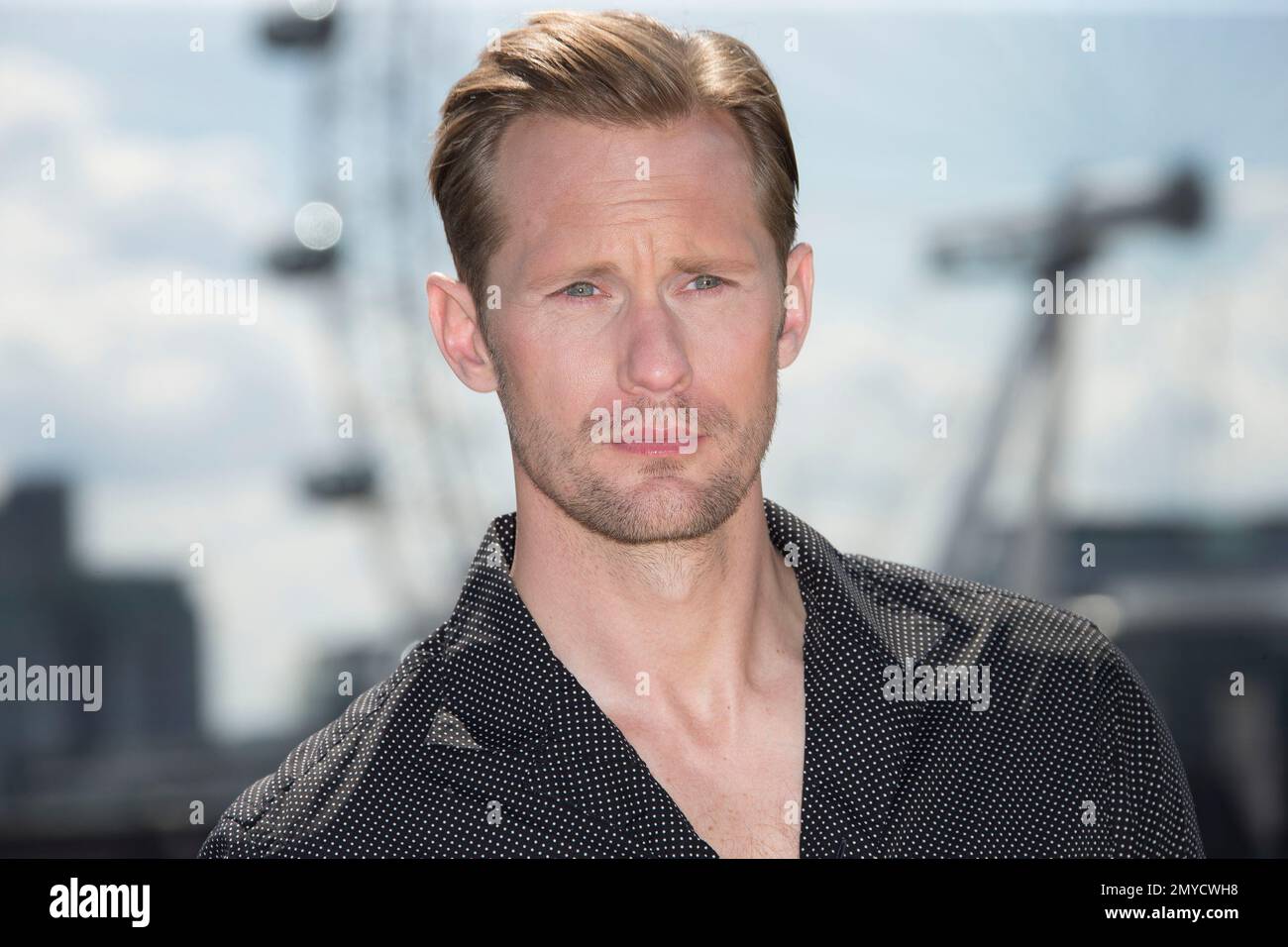 Actor Alexander Skarsgard poses for photographers during a photo call for The Legend of Tarzan, on the roof top of a central London hotel, ahead of the European premiere, Monday, July 4, 2016. (Photo by Joel Ryan/Invision/AP) - Banque D'Images