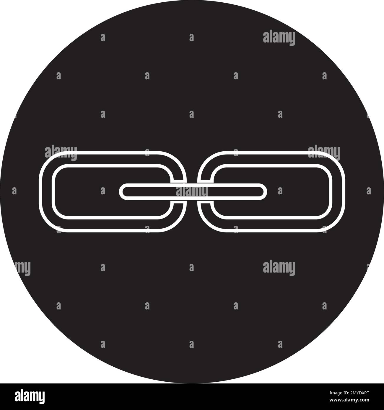 L'icône de la chaîne dans un style plat isolé sur fond gris. Symbole de connexion pour votre web site design, logo, l'app, l'assurance-chômage. Illustration vectorielle, EPS10. Illustration de Vecteur