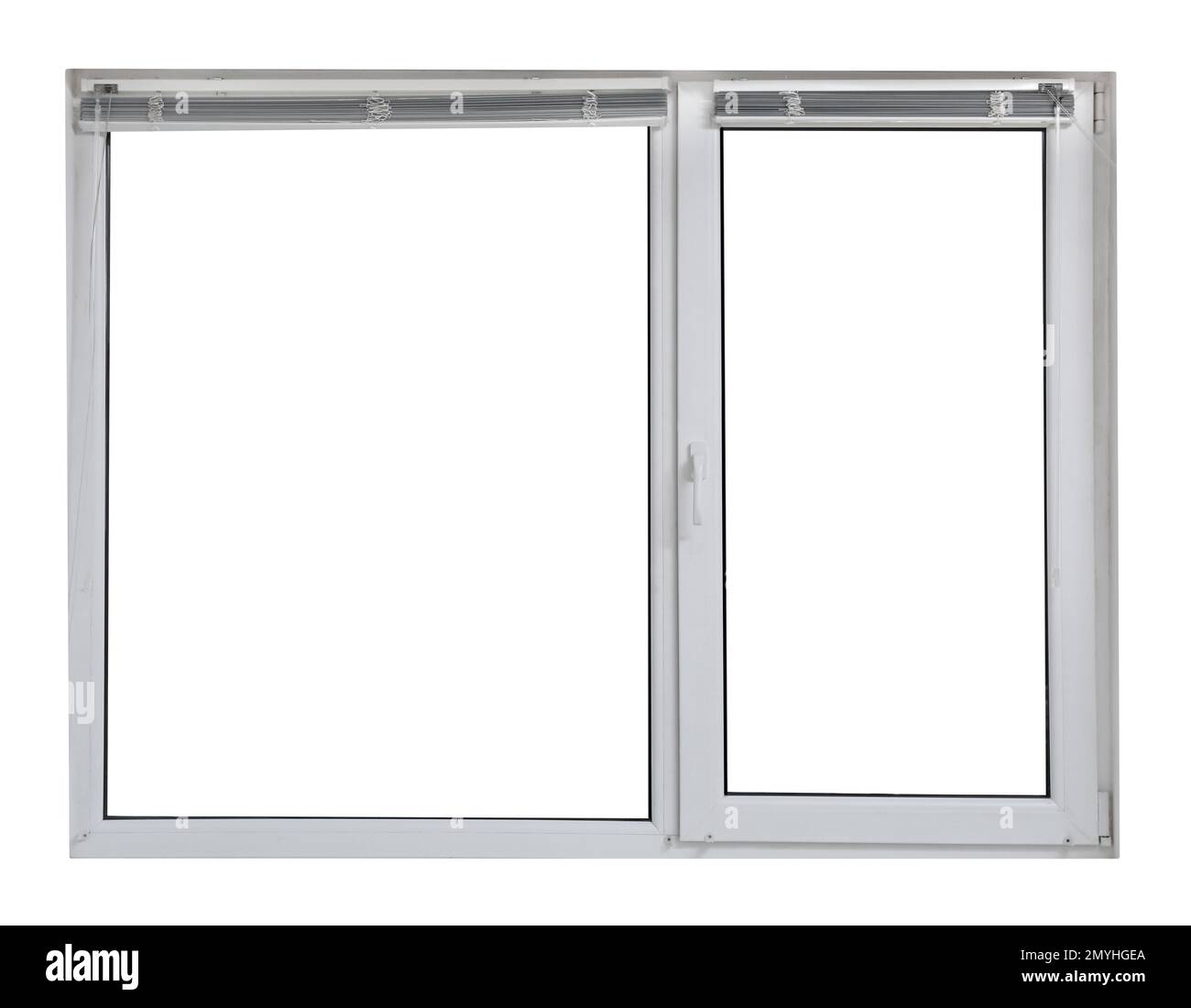 Fenêtre moderne en plastique fermé sur fond blanc Banque D'Images