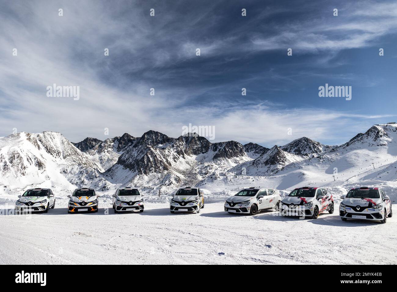 Illustration pendant le 2023 Clio Ice Trophée 2023 - GSeries G3 sur le circuit Andorre - pas de la Casa, sur 04 février 2023 à Encamp, Andorre - photo Damien Doumergue / DPPI Banque D'Images