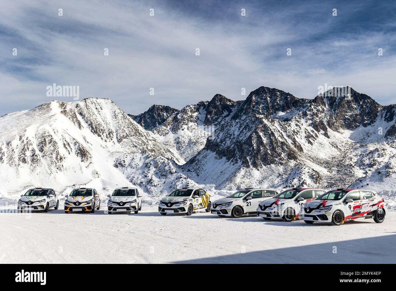 Illustration pendant le 2023 Clio Ice Trophée 2023 - GSeries G3 sur le circuit Andorre - pas de la Casa, sur 04 février 2023 à Encamp, Andorre - photo Damien Doumergue / DPPI Banque D'Images