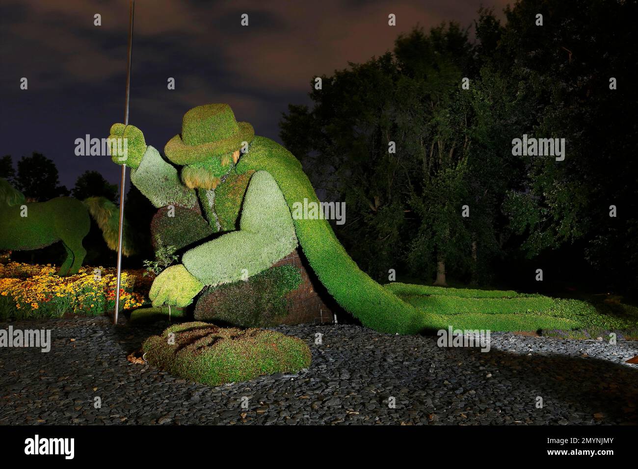 Photographie de peinture légère d'une sculpture de jardin, jardin botanique, Montréal, province de Québec, Canada, Amérique du Nord Banque D'Images