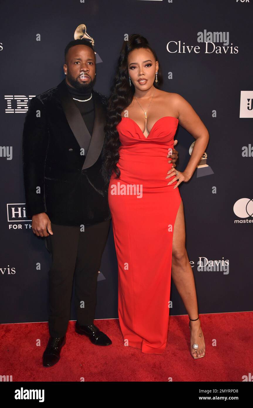 Yo Gotti, left, and Angela Simmons arrive at the Pre-Grammy Gala on Saturday, Feb. 4, 2023, at the Beverly Hilton Hotel in Beverly Hills, Calif. (Photo by Richard Shotwell/Invision/AP) Banque D'Images