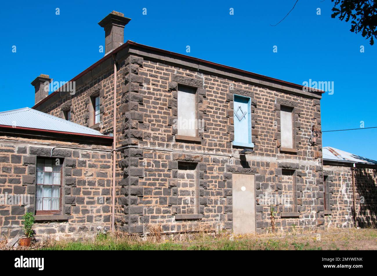 Gold Rush-Era Masonic Institute à Carisbrook dans le Central Goldfields de Victoria, Australie Banque D'Images