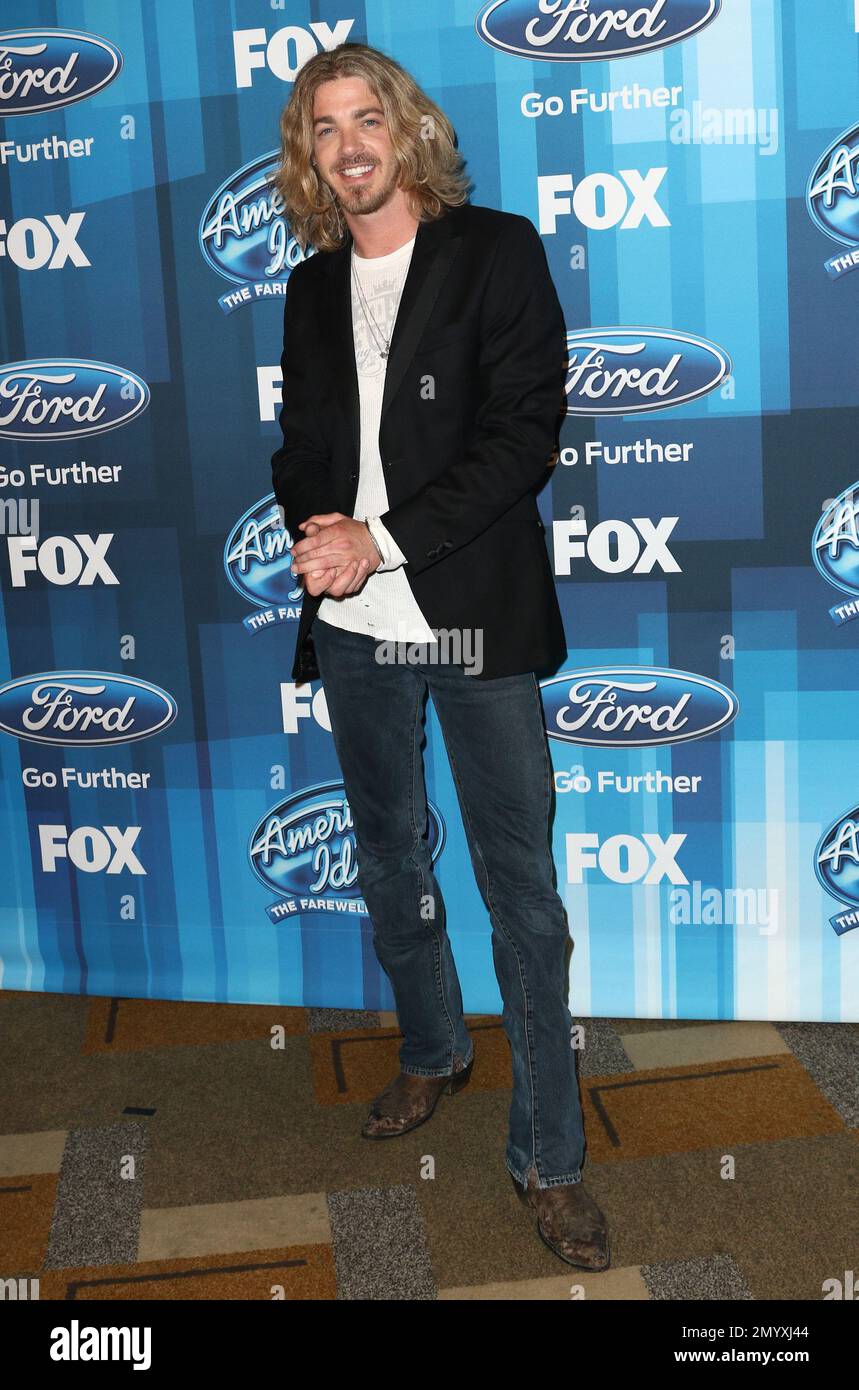 Bucky Covington arrives at the "American Idol" farewell season finale at the Dolby Theatre on Thursday, April 7, 2016, in Los Angeles. (Photo by John Salangsang/Invision/AP) Banque D'Images