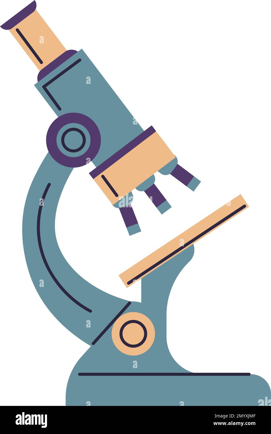 Fournitures scolaires, microscope pour cours de biologie Illustration de Vecteur