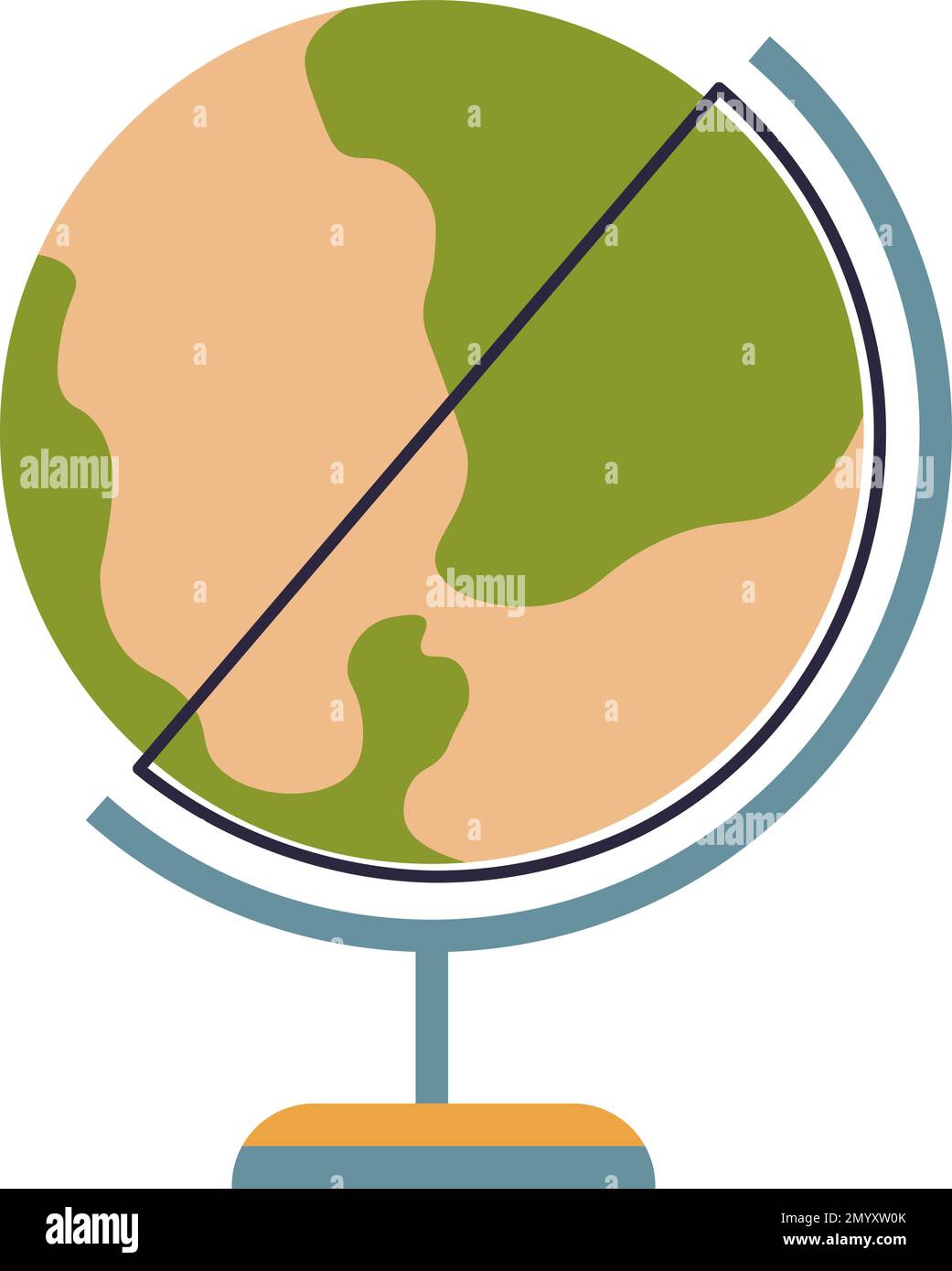 Fournitures scolaires, leçons de géographie, planète globe Illustration de Vecteur