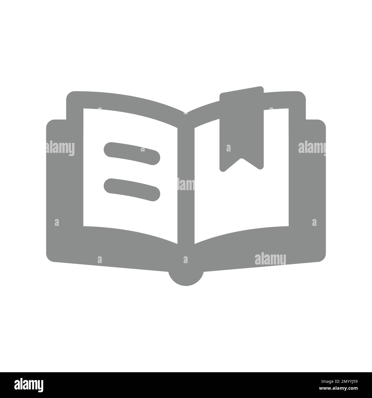 Ouvrir le livre avec le ruban des signets. Icône vecteur simple rempli. Illustration de Vecteur