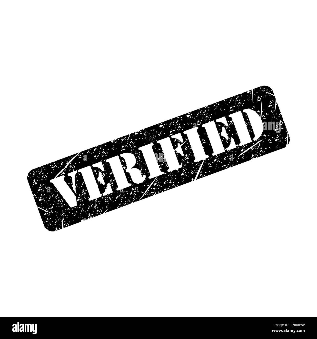 Symbole de timbre vérifié, bouton de signe d'autocollant d'étiquette, illustration vectorielle de bannière de texte . Illustration de Vecteur