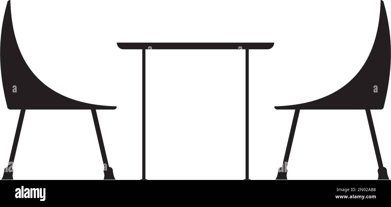 arrière-plan de conception d'illustration vectorielle d'icône de table et de chaises Illustration de Vecteur