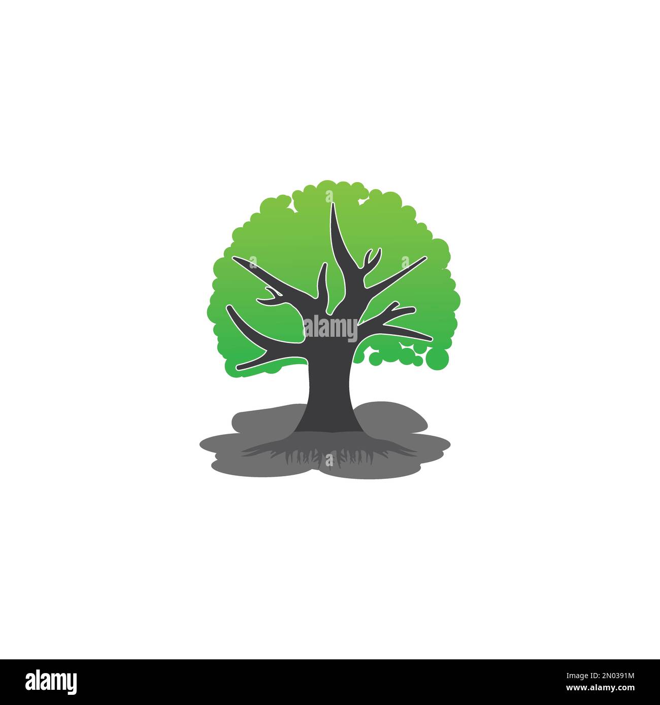 Racine du modèle d'illustration du logo de l'arbre Illustration de Vecteur