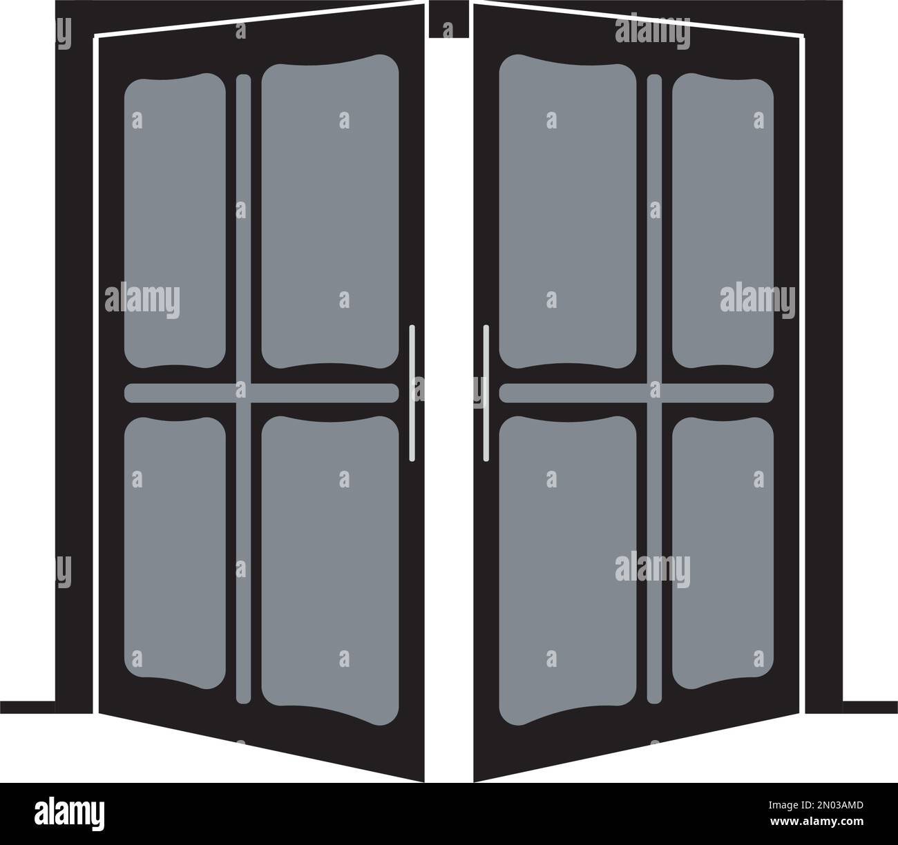 Icône de porte dans un style plat tendance isolé sur fond gris. Symbole de porte ouverte pour la conception de votre site Web, votre logo, votre application, votre interface utilisateur. Illustration vectorielle, EPS10. Illustration de Vecteur