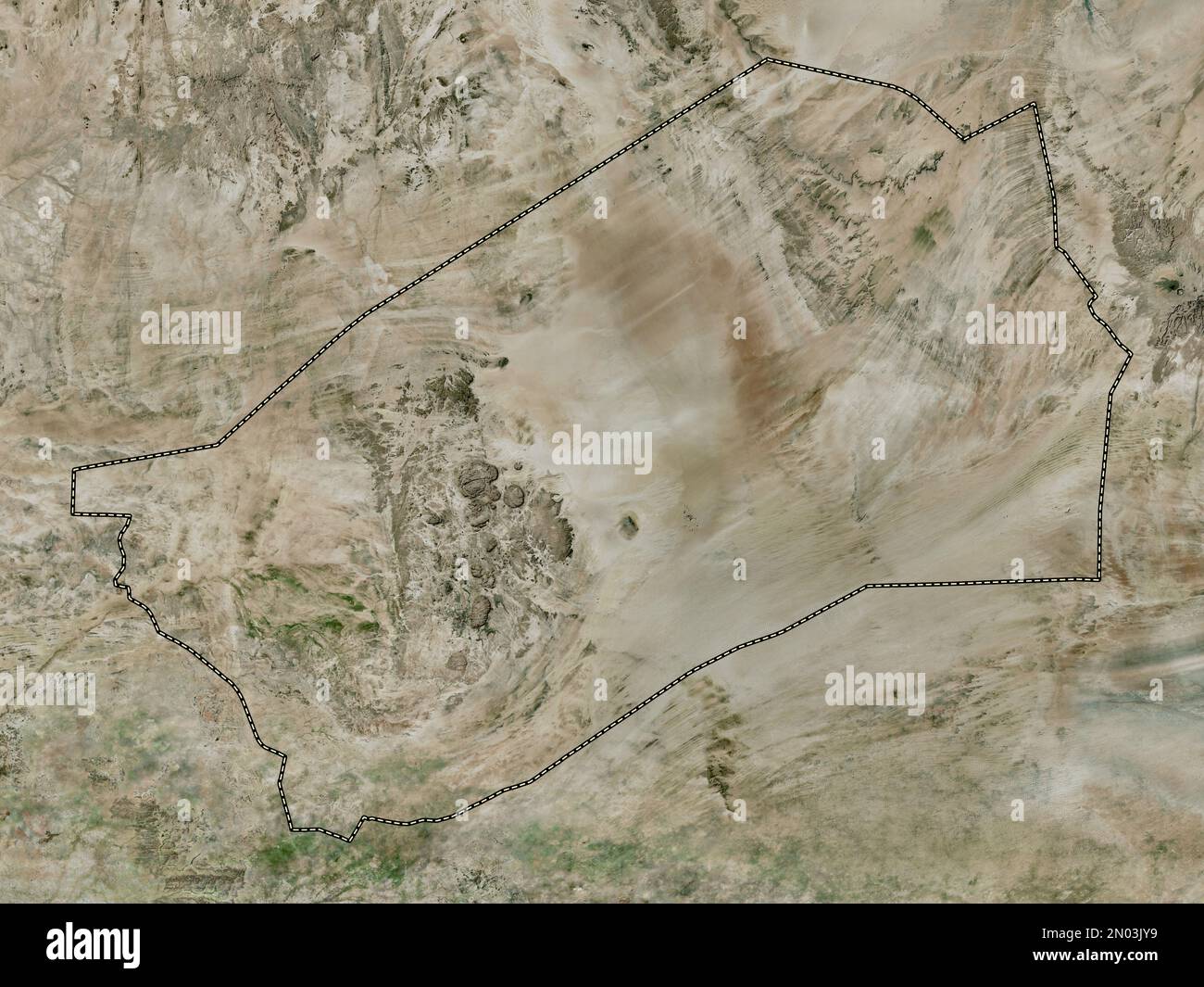 Agadez, département du Niger. Carte satellite haute résolution Banque D'Images