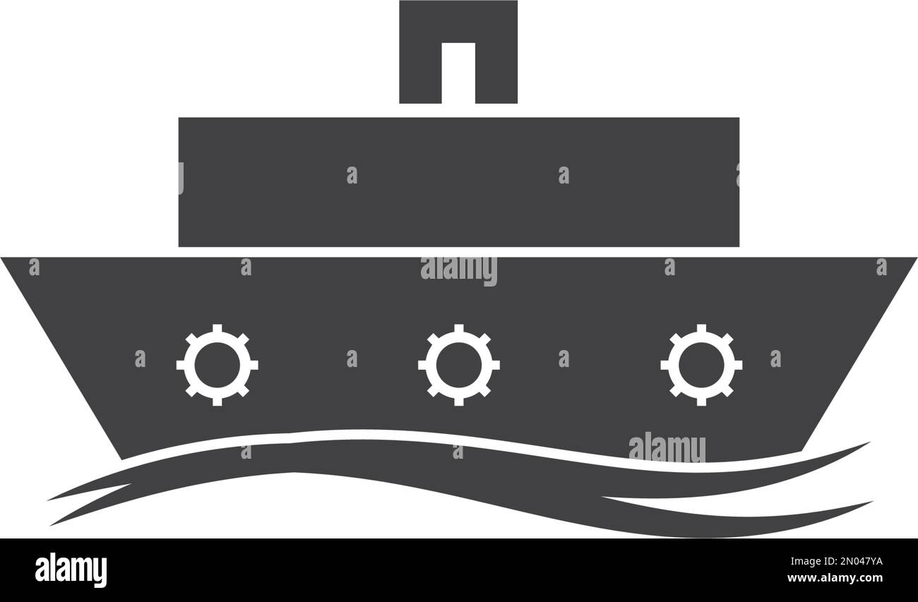 modèle de conception d'illustration vectorielle d'icône de bateau de croisière Illustration de Vecteur