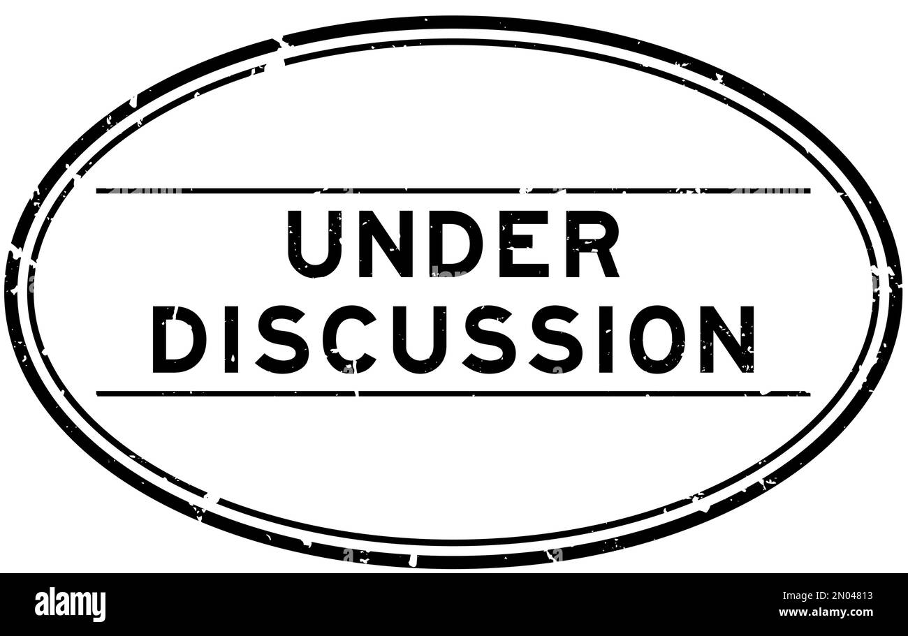 Grunge noir sous le mot de discussion joint ovale en caoutchouc sur fond blanc Illustration de Vecteur