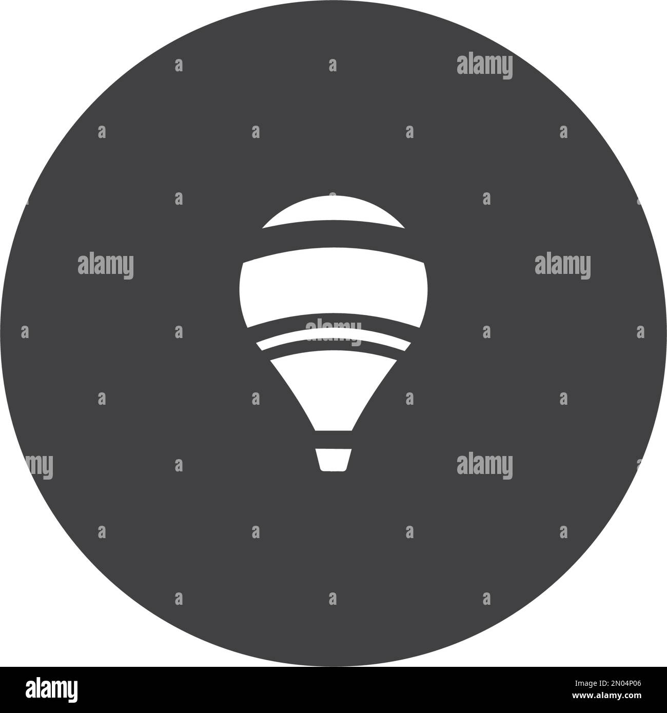 Icône en montgolfière, symbole de style moderne minimaliste et plat. Illustration vectorielle, silhouette Illustration de Vecteur