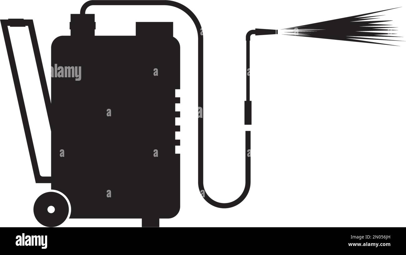 Modèle de logo de pistolet de lavage à pression. Nettoyage de la conception vectorielle. Illustration des outils Illustration de Vecteur