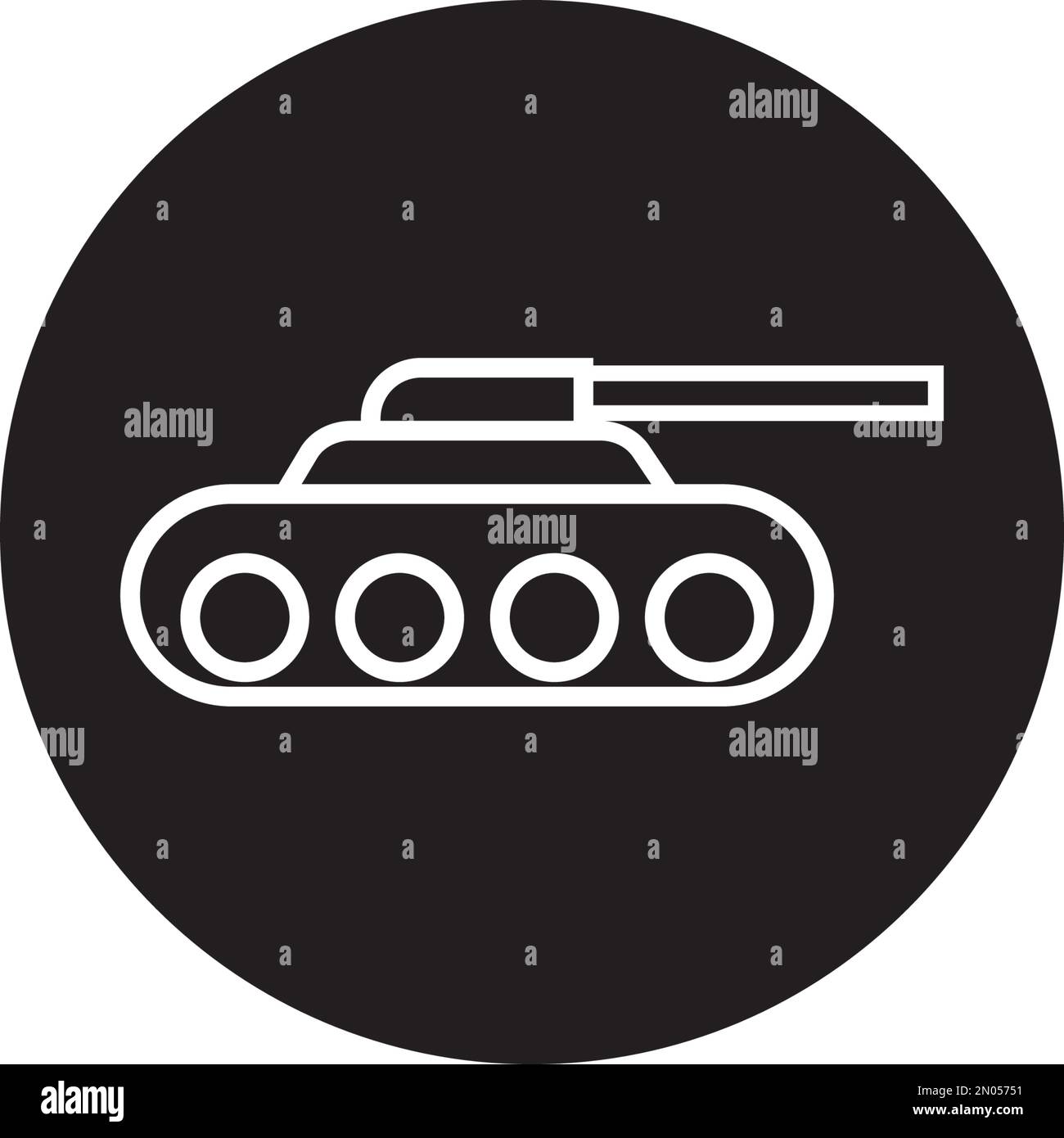 Modèle d'illustration de conception vectorielle d'icône de réservoir militaire Illustration de Vecteur