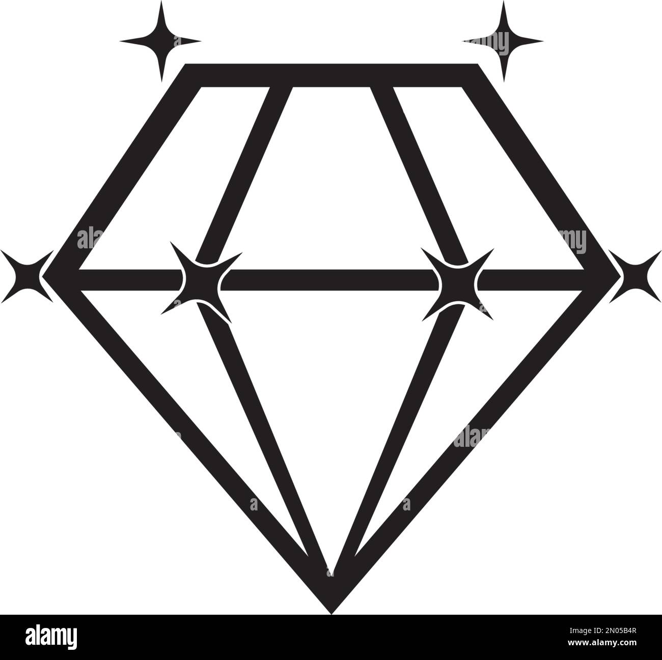 Illustration du modèle de dessin vectoriel du logo Diamond Illustration de Vecteur