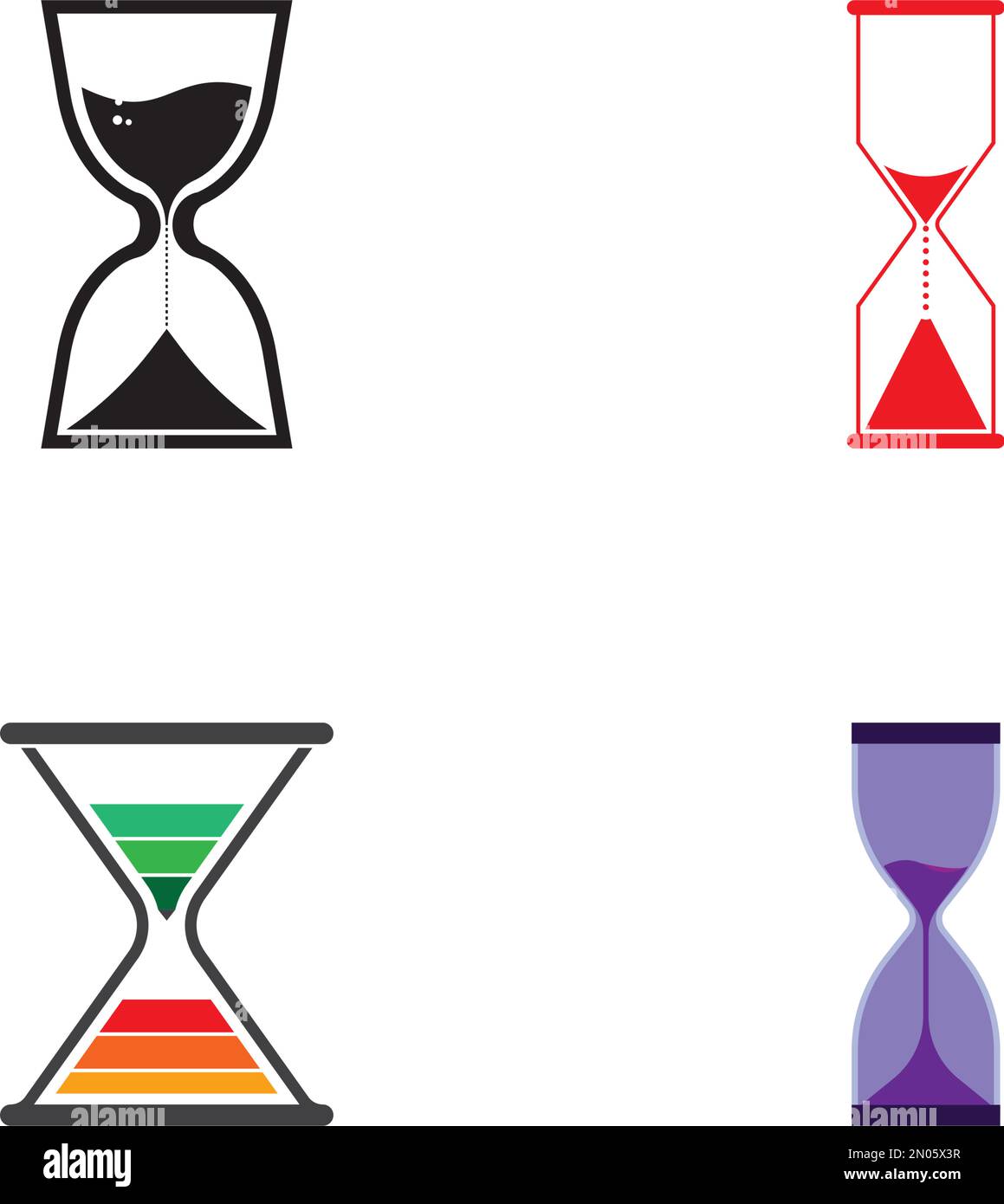 Illustration de symbole isolé de vecteur d'icône HourGlass, arrière-plan de conception. Illustration de Vecteur