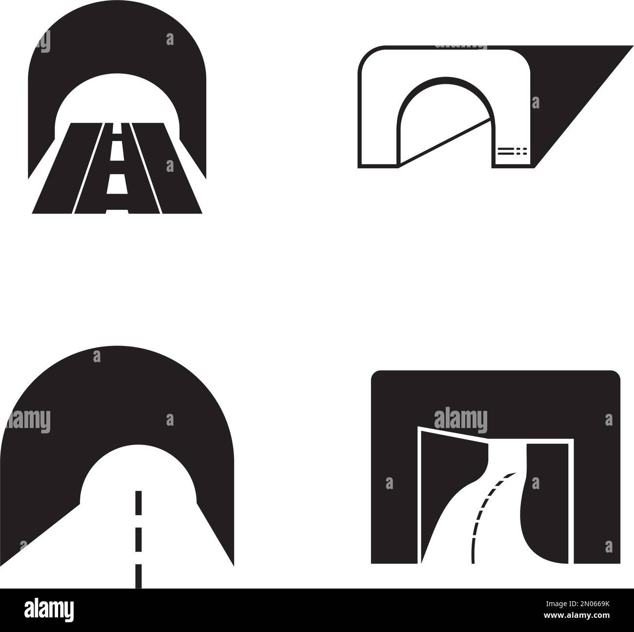 Illustration de la conception vectorielle de l'icône du tunnel, arrière-plan du logo. Illustration de Vecteur