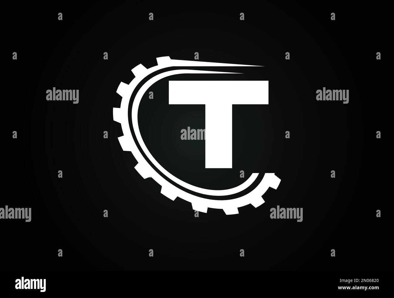 Lettre T initiale avec un engrenage. Logo Gear ENGINEER. Logo pour l'automobile, la mécanique, la technologie, le réglage, la réparation, et l'identité de l'entreprise Illustration de Vecteur