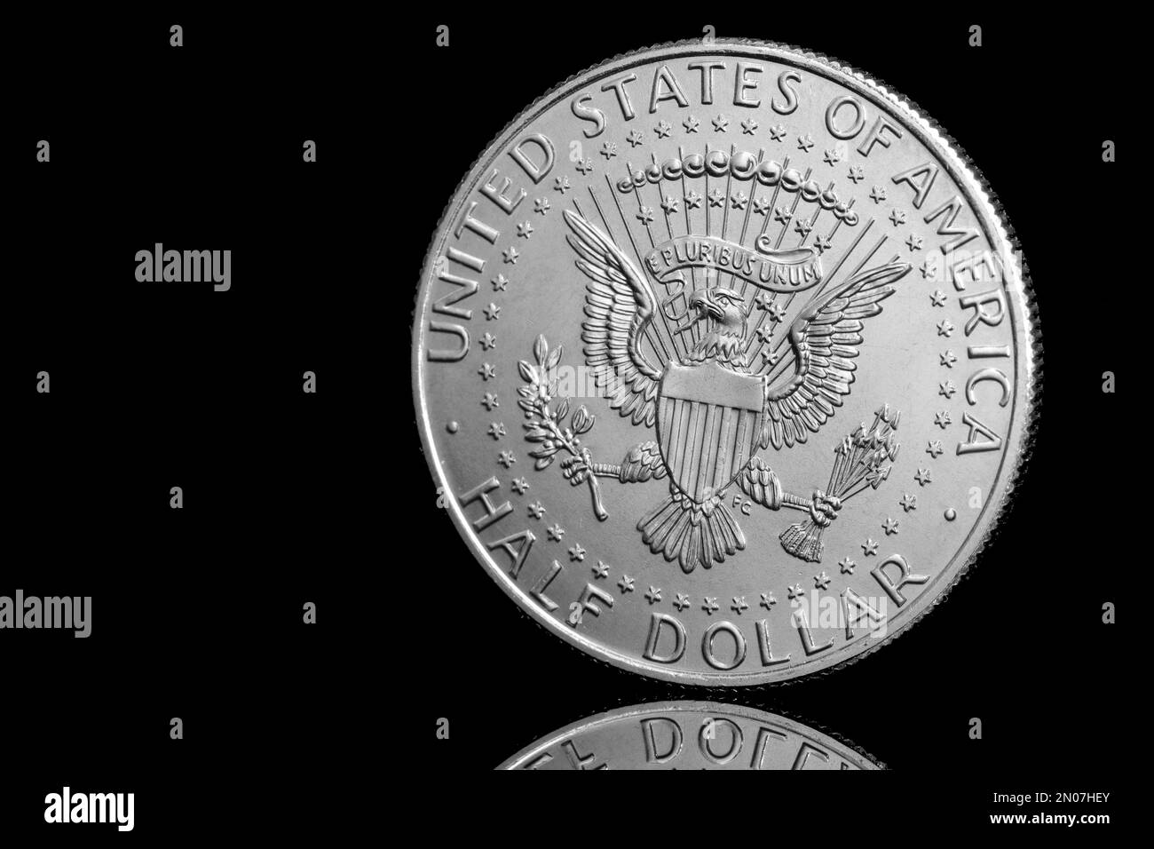 Face arrière d'une pièce de 2019 demi-dollar Banque D'Images