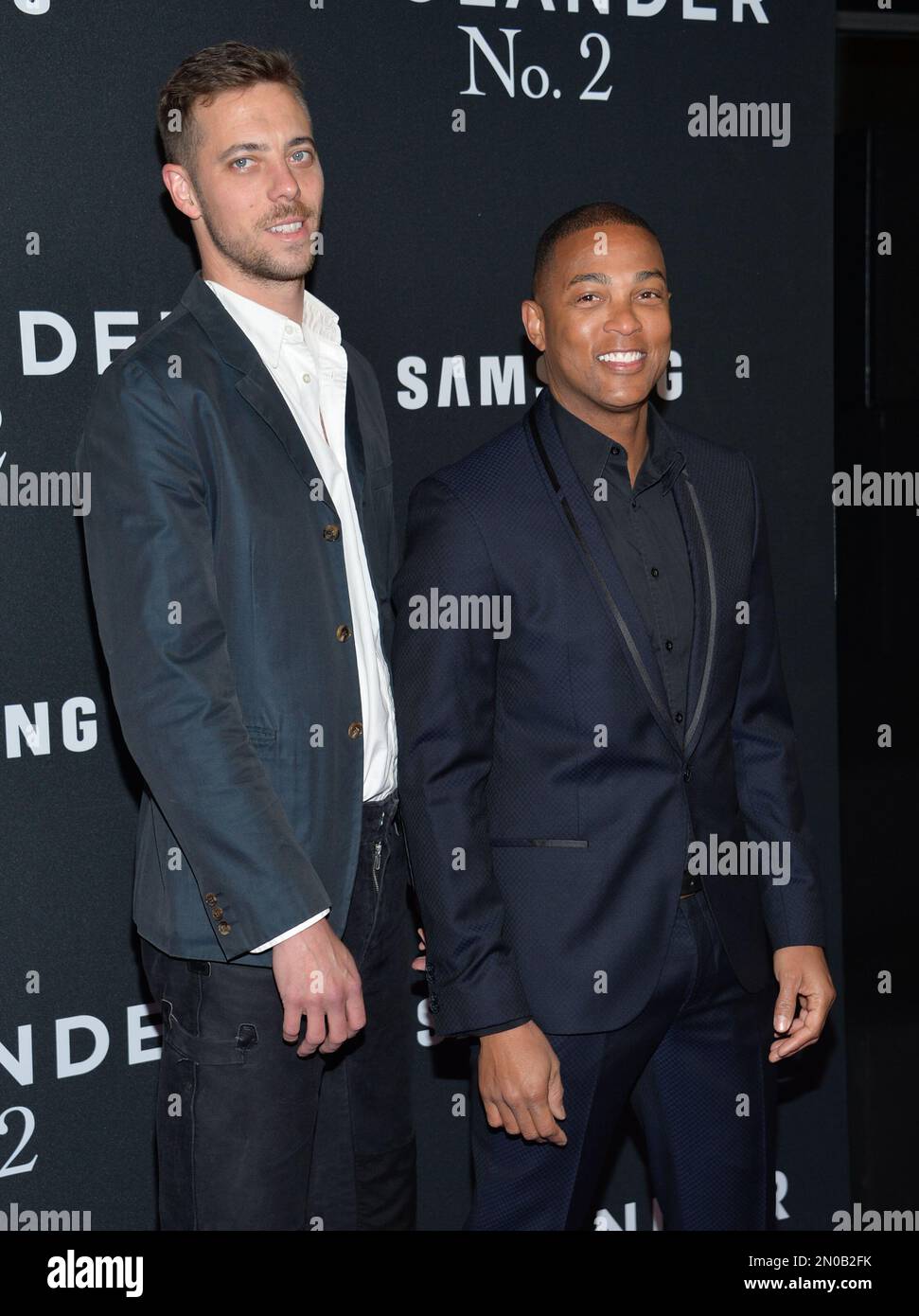 News anchor Don Lemon, right, and guest attend the world premiere of "Zoolander 2" at Alice Tully Hall on Tuesday, Feb. 9, 2016, in New York. (Photo by Evan Agostini/Invision/AP) Banque D'Images