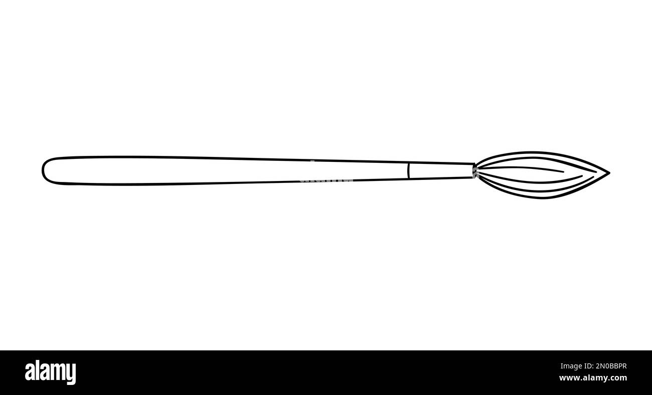 Icône de ligne d'appel de peinture. Articles de papeterie, matériel d'écriture, fournitures de bureau ou d'école de couleur vectorielle isolés sur fond blanc. Style de dessin animé Illustration de Vecteur