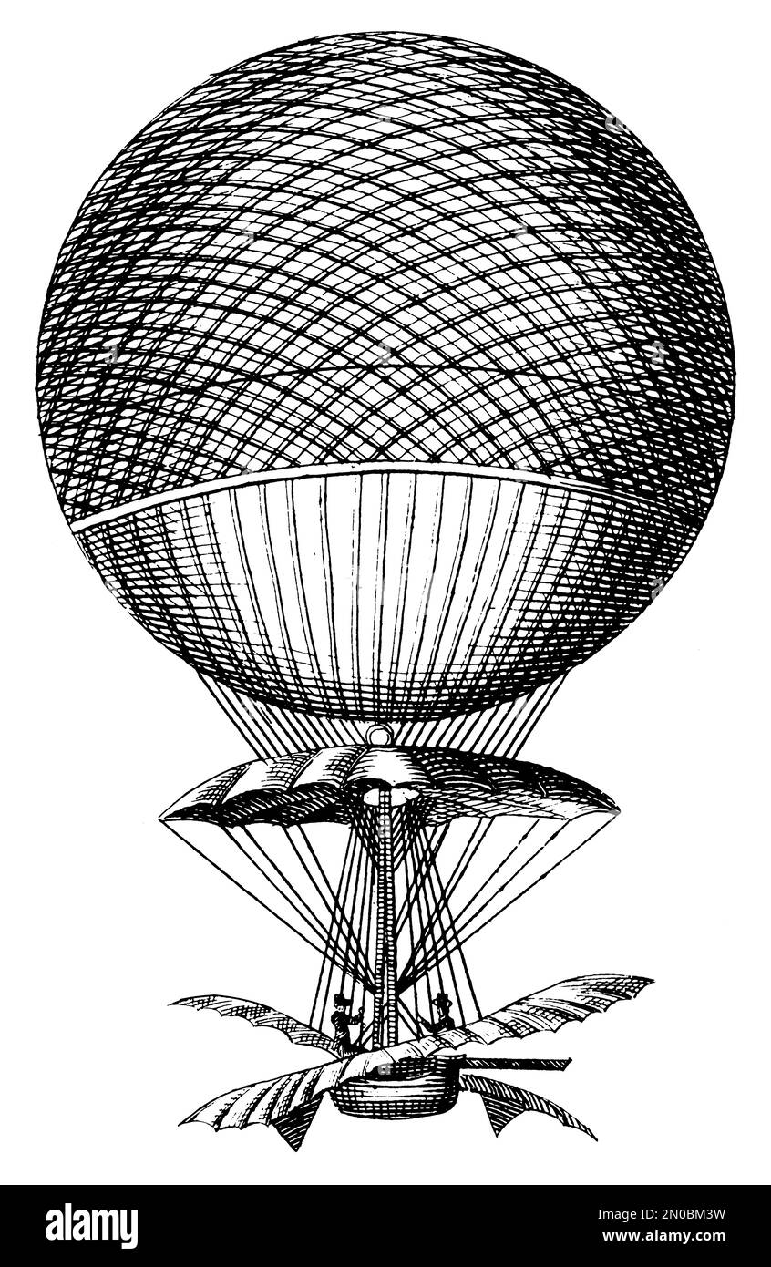 Gravure antique d'un ballon d'air chaud tôt (isolé sur blanc). Publié dans Systematischer Bilder-Atlas zum conversations-Lexikon, Ikonographische Banque D'Images Gravure antique d'un ballon d'air chaud tôt (isolé sur blanc). Publié dans Systematischer Bilder-Atlas zum conversations-Lexikon, Ikonographische Banque D'Images