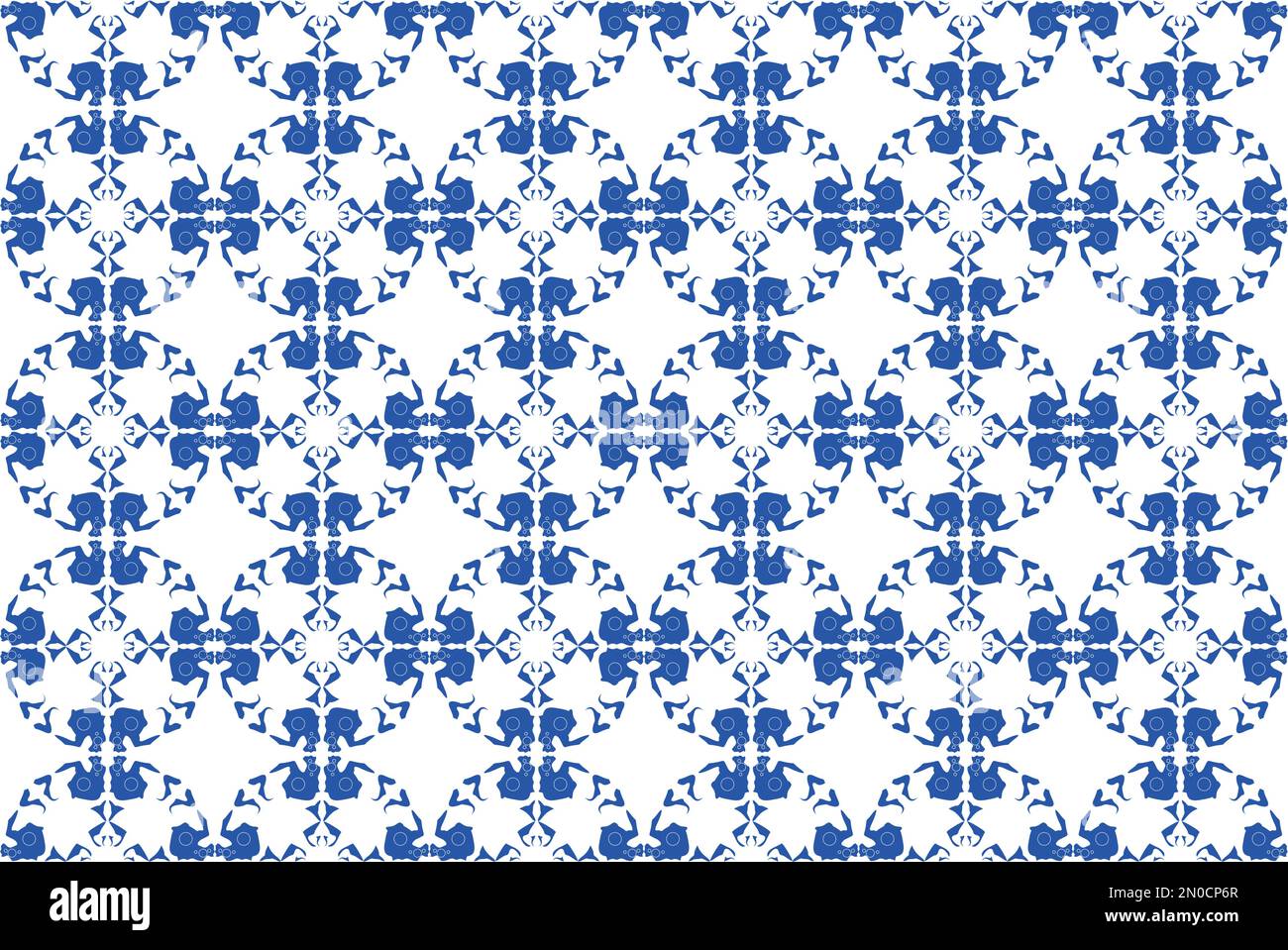 Carreaux de céramique vecteur de motif, fond de porcelaine, bleu et blanc sans couture florale, tuiles vintage, papier peint damassé décoratif, tuiles marocaines, espagnol Illustration de Vecteur