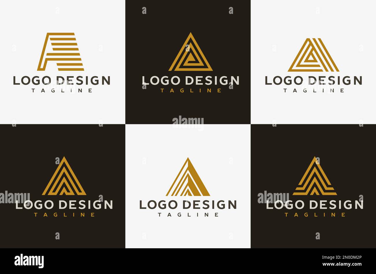 Lettre A ensemble de modèles de logo. Collection minimaliste Avec logo lettre. Illustration de Vecteur