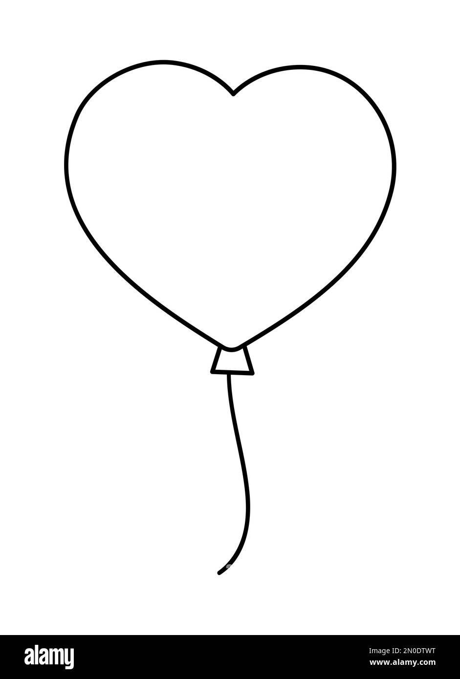 Tatouage Ballon En Forme De Coeur Ballon vectoriel en forme de coeur noir et blanc. Joli symbole de  Saint-Valentin isolé sur fond blanc. Icône ou colorant de la ligne d'amour  de Noël ludique Image Vectorielle Stock - Alamy