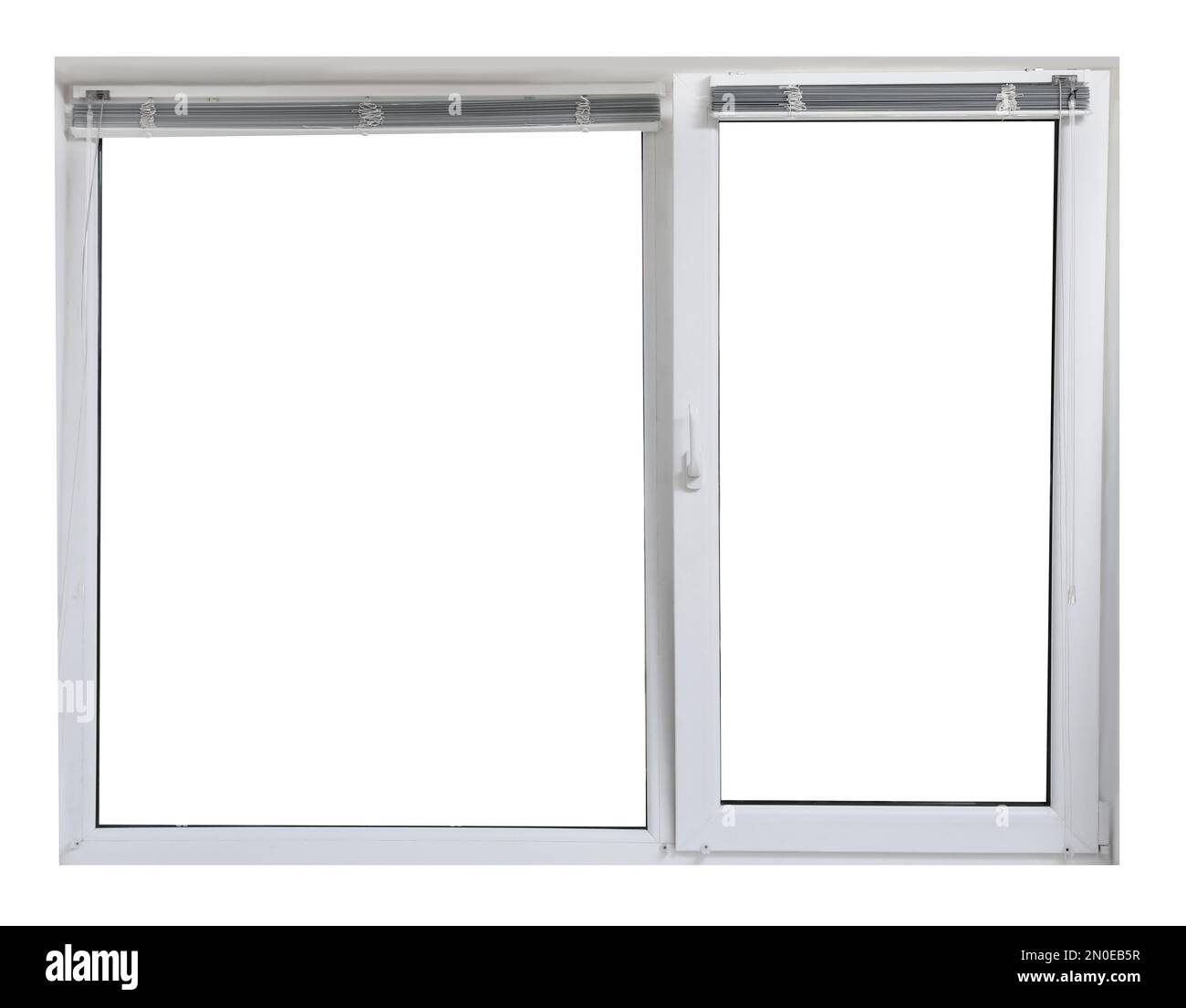 Fenêtre moderne en plastique ouvert sur fond blanc Banque D'Images