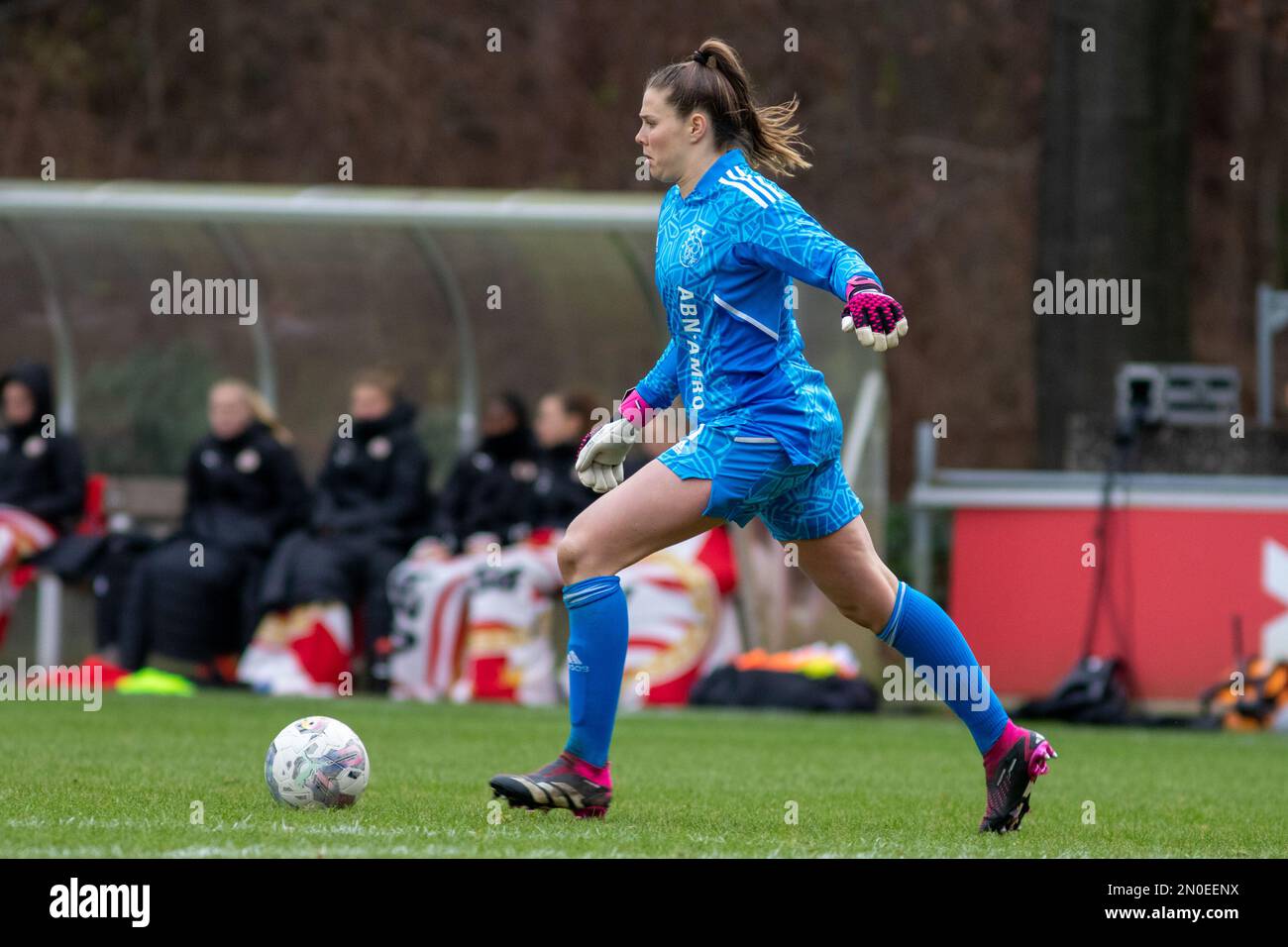 Eindhoven, pays-Bas. 05th févr. 2023. Eindhoven, pays-Bas, 5 février 2023 : Lize Kop en action pendant le match Azerion Eredivisiie Vrouwen entre PSV et Ajax à de Herdgang à Eindhoven, pays-Bas. (Leitting Gao/SPP) crédit: SPP Sport presse photo. /Alamy Live News Banque D'Images