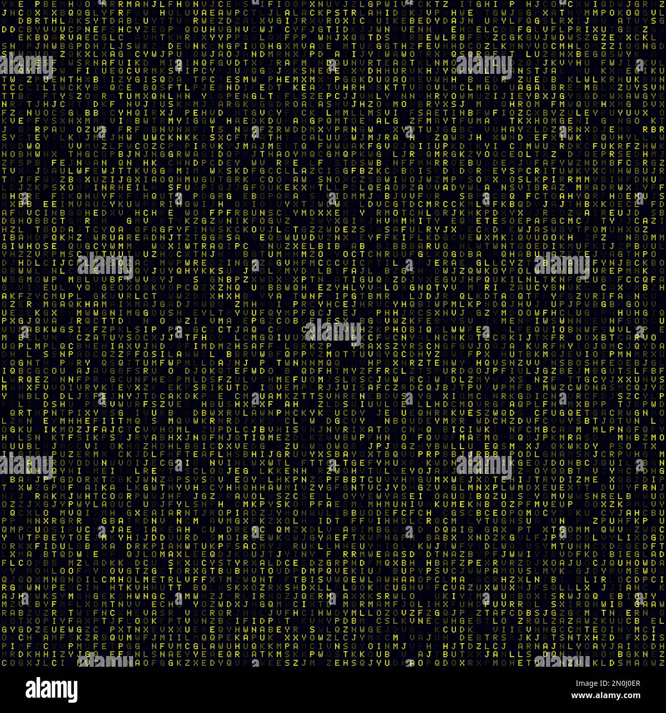 Arrière-plan numérique. Arrière-plan de lettres de l'alphabet remplies de jaune. Grand motif sans couture. Magnifique illustration vectorielle. Illustration de Vecteur