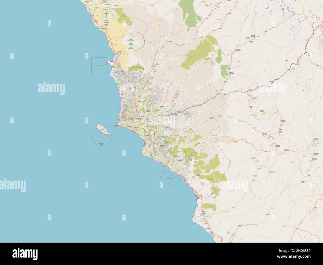 Province de Lima, province du Pérou. Ouvrez la carte des rues Banque D'Images