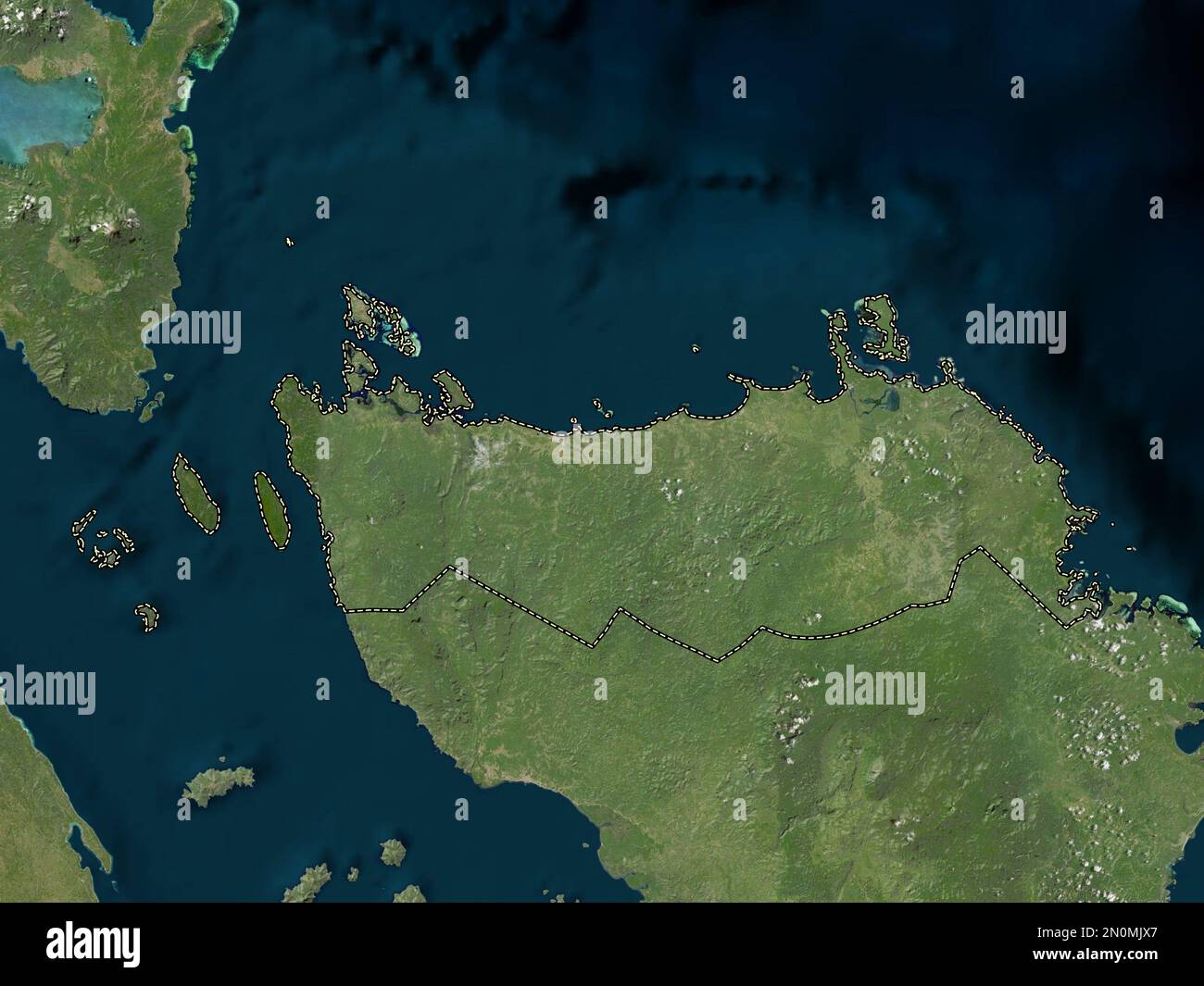 Nord de Samar, province des Philippines. Carte satellite basse résolution Banque D'Images