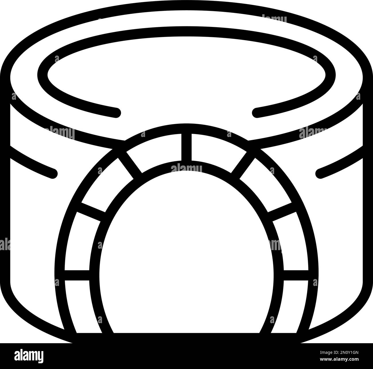 Vecteur de contour de l'icône de l'amphithéâtre Hall. Vieux stade. Culture du travail Illustration de Vecteur