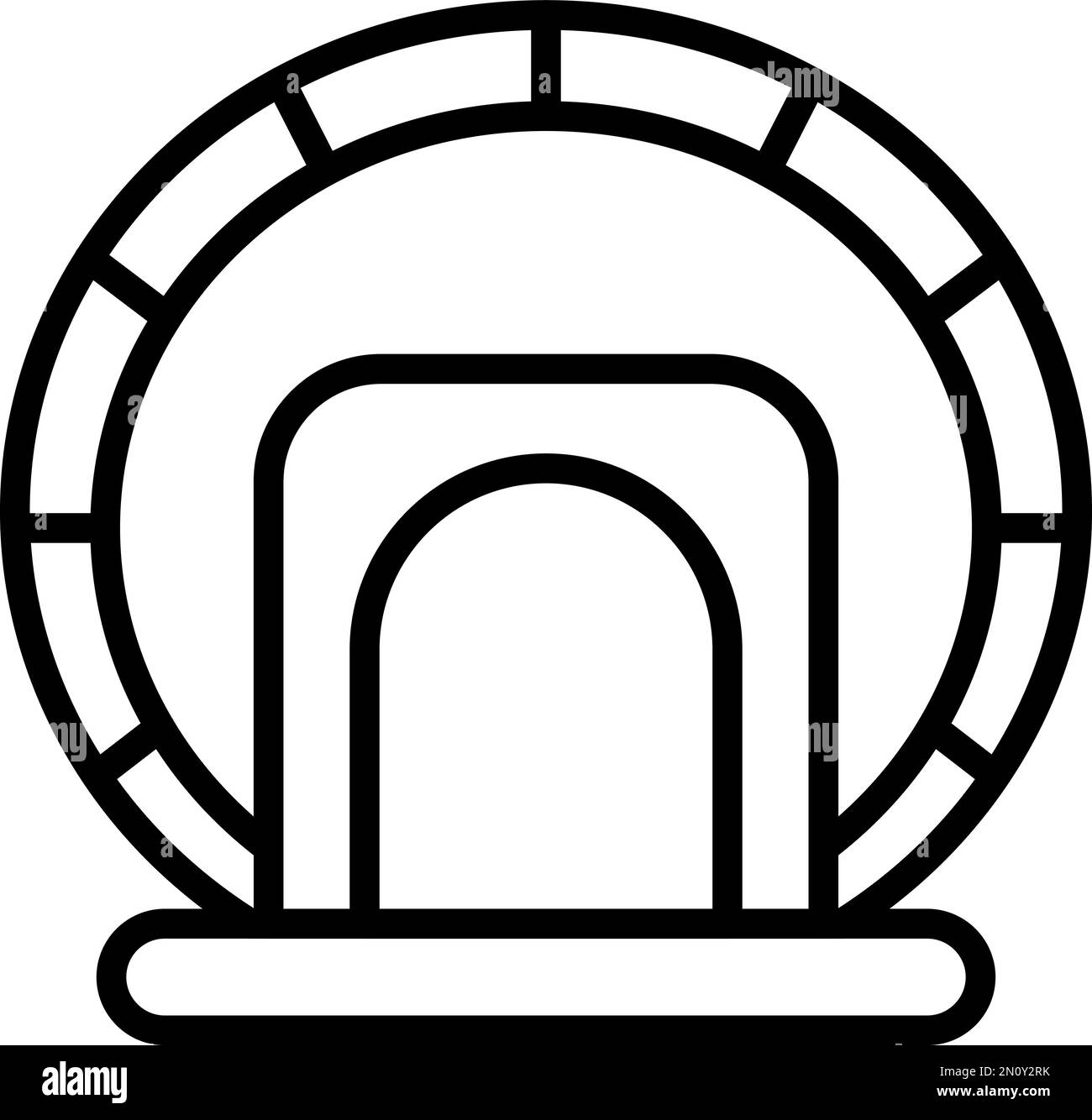 Vecteur de contour de l'icône de l'amphithéâtre touristique. Travail ancien. Culture du stade Illustration de Vecteur