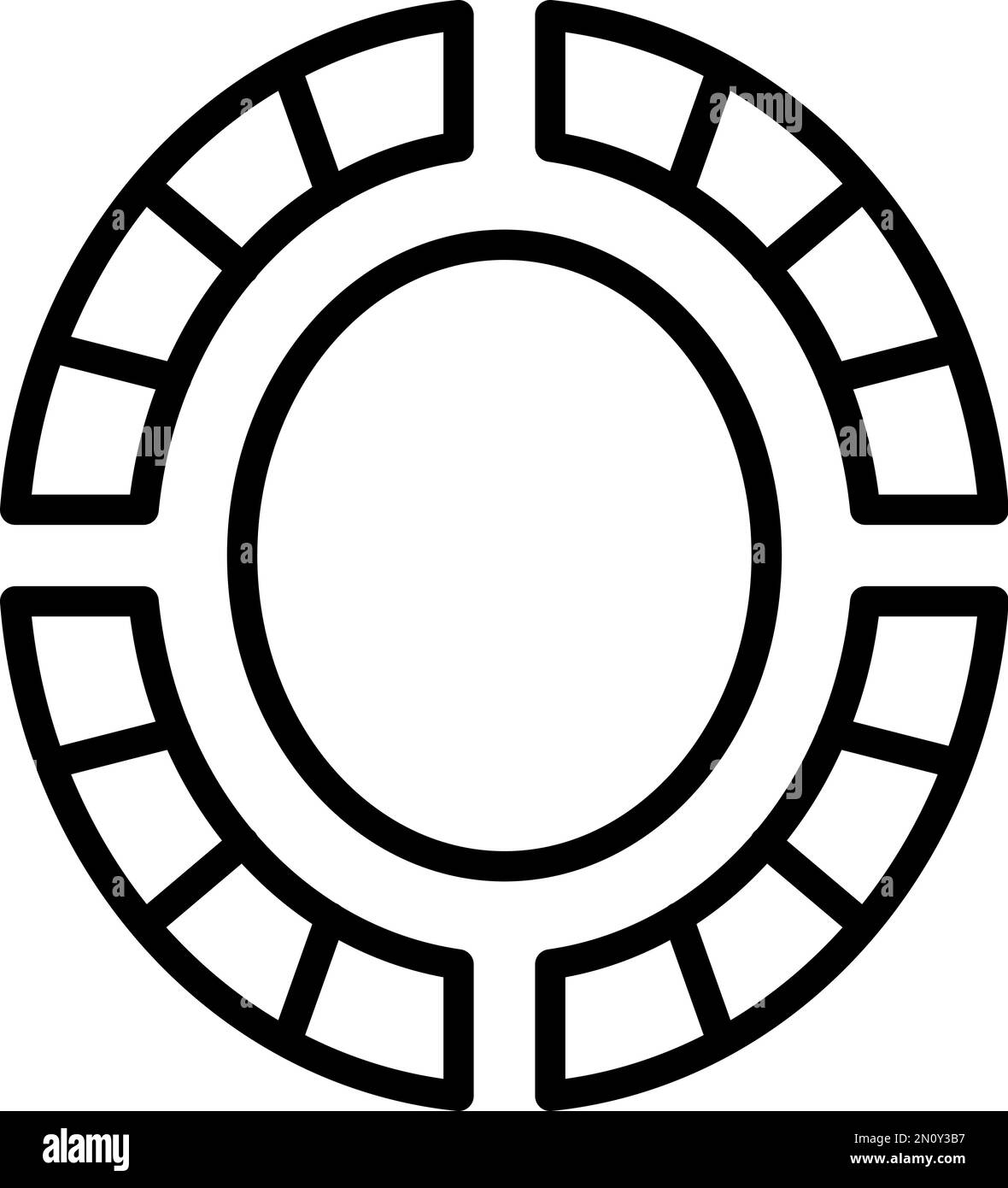 Vecteur de contour de l'icône de l'amphithéâtre de la ville. Travaux de construction. Arène de sièges Illustration de Vecteur