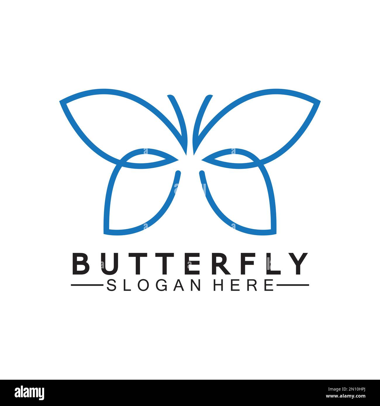 Illustration simple du logo papillon monoline-Vector Illustration de Vecteur