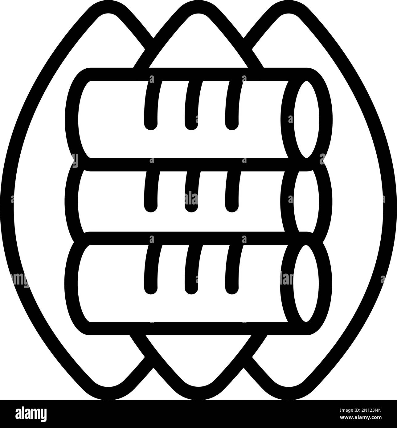 Vecteur de contour de l'icône de rouleau de ressort d'œuf. Cuisine. Menu de légumes Illustration de Vecteur